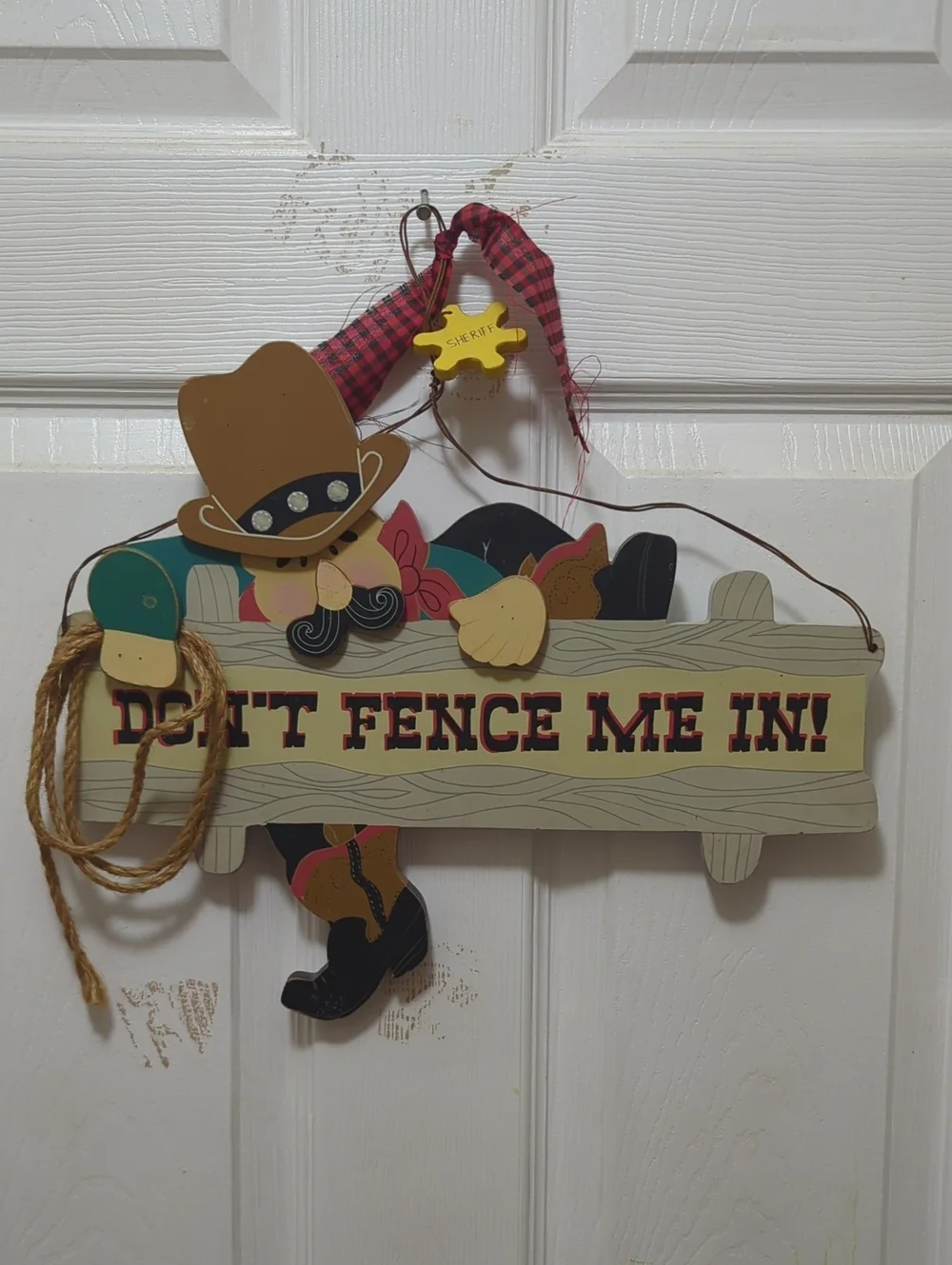 Rustic Cowboy Wall Sign - Multicolor